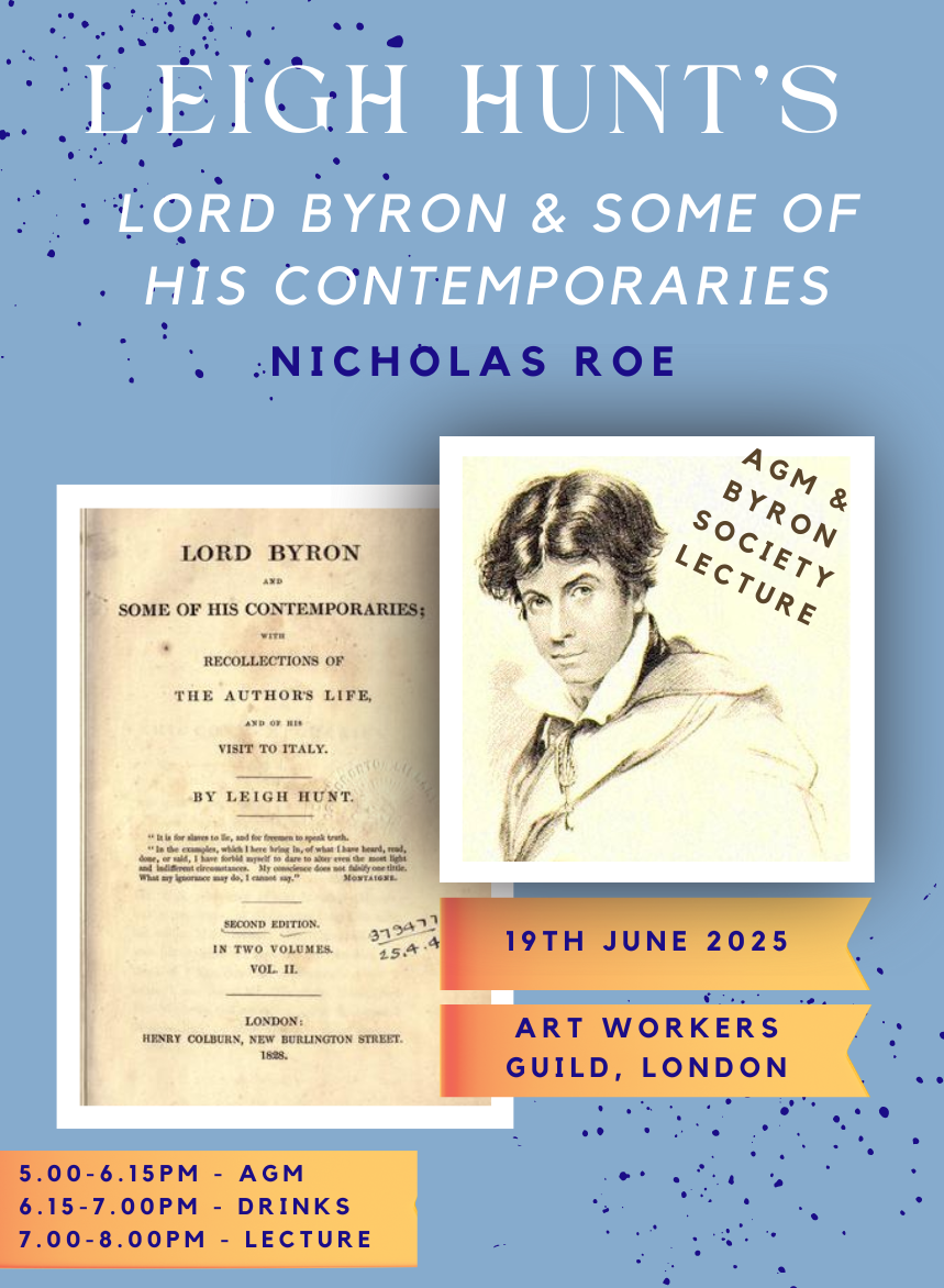 The First Modern Biography: Leigh Hunt’s ‘Lord Byron and some of his Contemporaries’