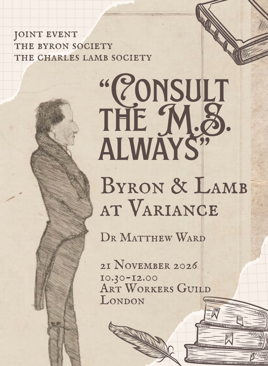 ‘Consult the M.S. always’: Byron and Lamb at Variance